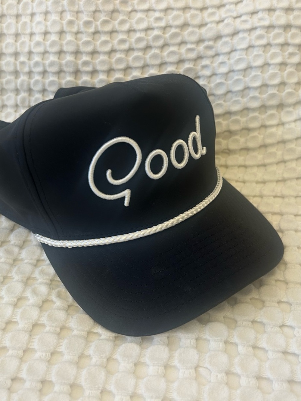 Black 'Good' Rope-Detail Golf Hat